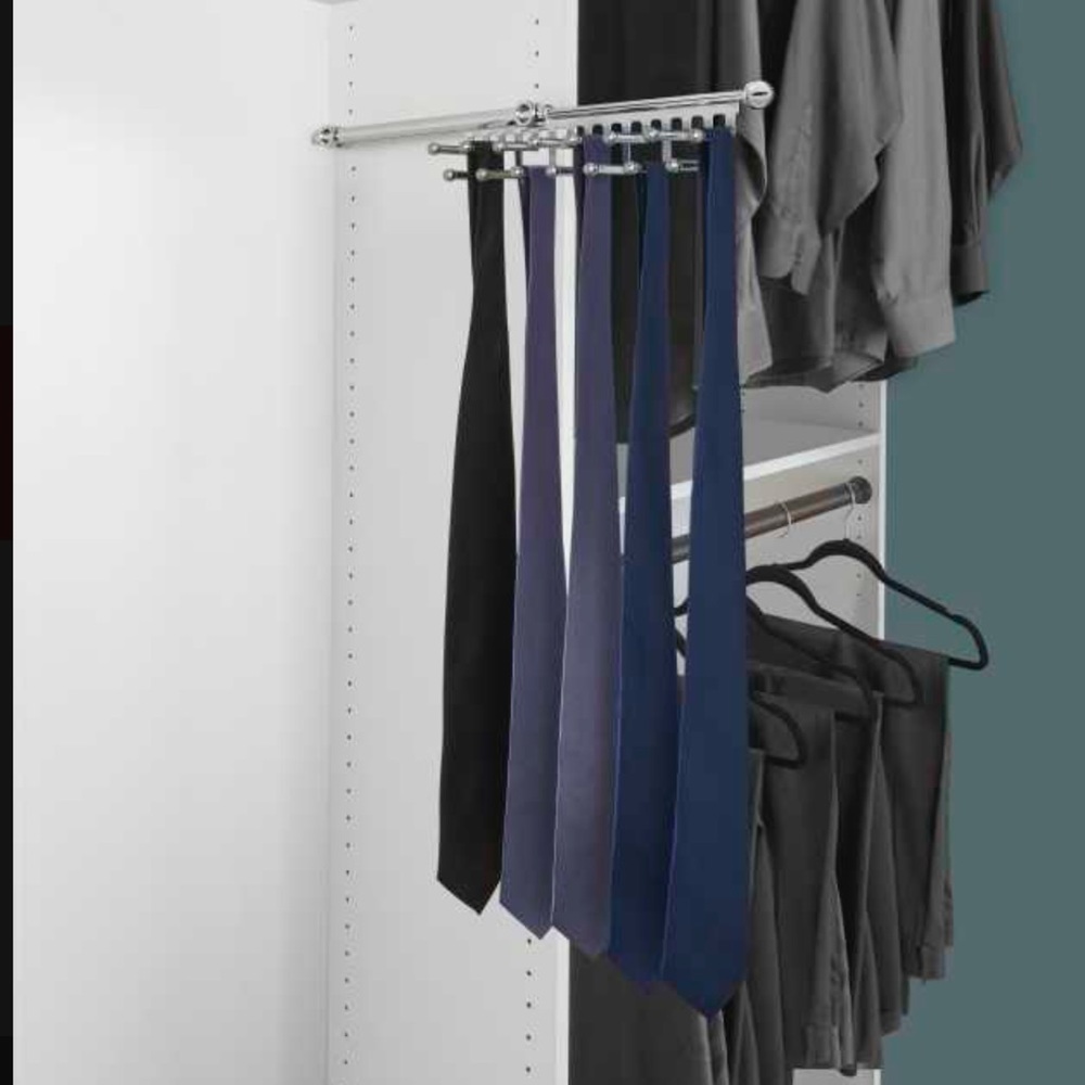 Chrome Pull-Out Tie/Scarf Rack